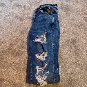 Ripped mom jeans.